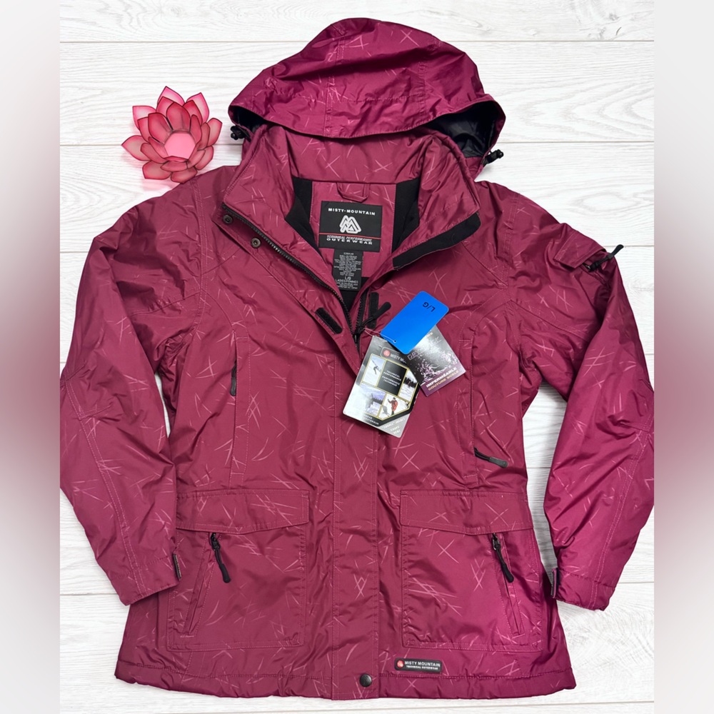 Misty Mountain Women's Burgundy-Maroon Winter Jacket - Size L